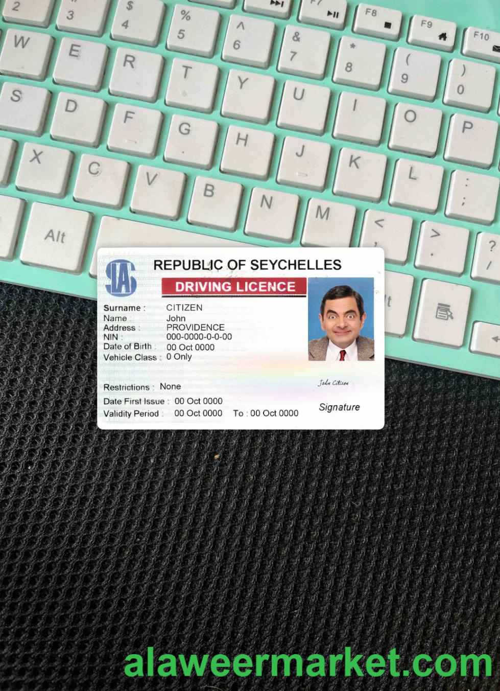 Seychelles driving license photolook FRONT